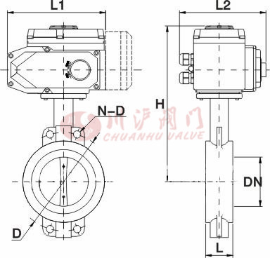D971X、D941X電動(dòng)軟密封蝶閥結(jié)構(gòu)圖