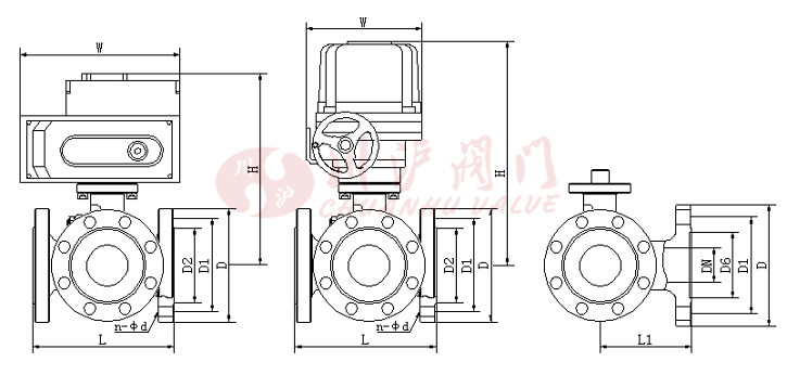 電動三通球閥結(jié)構(gòu)圖