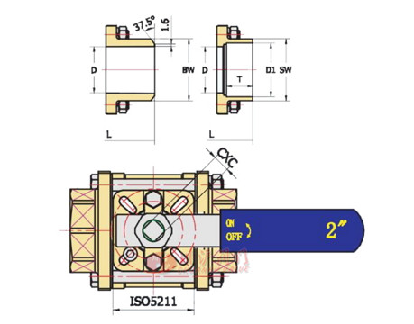 三片式高平臺(tái)球閥結(jié)構(gòu)圖