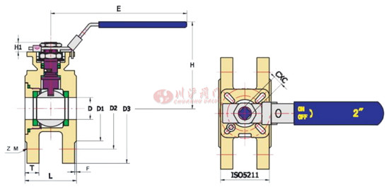 高平臺薄型球閥結構圖