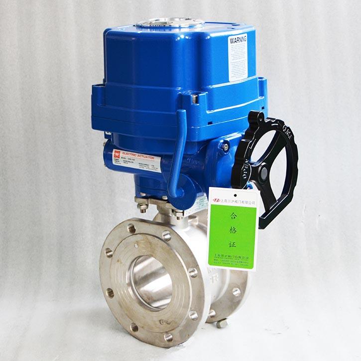 防爆電動對夾球閥實物圖